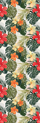 Roller blind for large window Tropical flowers and leaves