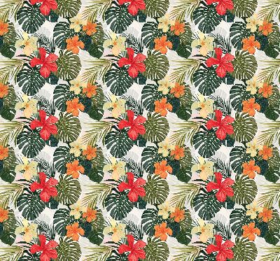 Roller blind for large window Tropical flowers and leaves