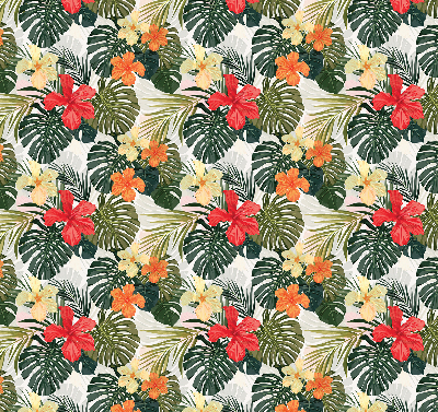 Roller blind for large window Tropical flowers and leaves