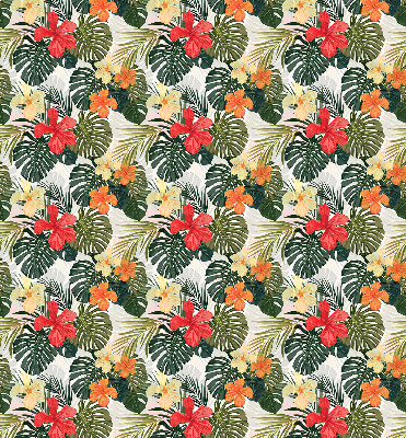 Roller blind for large window Tropical flowers and leaves