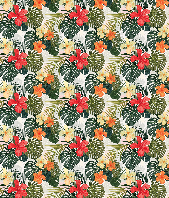 Roller blind for large window Tropical flowers and leaves
