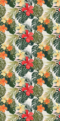Roller blind for large window Tropical flowers and leaves