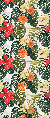 Roller blind for large window Tropical flowers and leaves