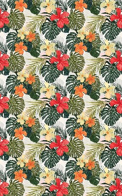 Roller blind for large window Tropical flowers and leaves