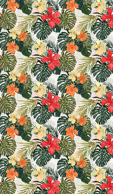 Roller blind for large window Tropical flowers and leaves