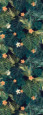 Fabric roller blind Tropical leaves and flowers