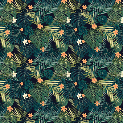 Fabric roller blind Tropical leaves and flowers