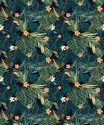Fabric roller blind Tropical leaves and flowers