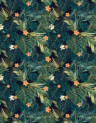 Fabric roller blind Tropical leaves and flowers
