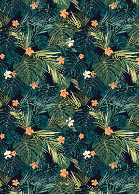 Fabric roller blind Tropical leaves and flowers