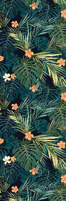 Fabric roller blind Tropical leaves and flowers