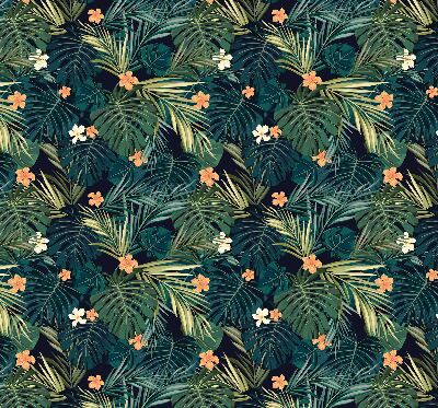 Fabric roller blind Tropical leaves and flowers