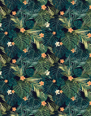Fabric roller blind Tropical leaves and flowers