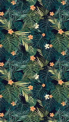 Fabric roller blind Tropical leaves and flowers