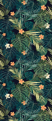 Fabric roller blind Tropical leaves and flowers