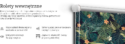 Fabric roller blind Tropical leaves and flowers