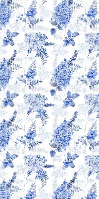 Modern roller blind Blue flowers