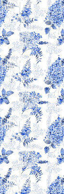 Modern roller blind Blue flowers