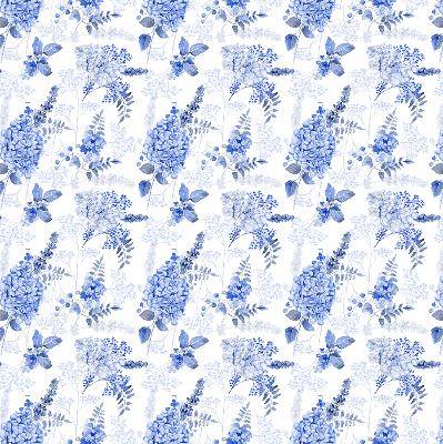 Modern roller blind Blue flowers