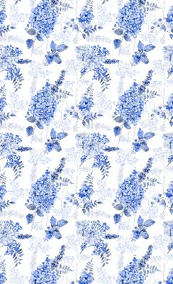 Modern roller blind Blue flowers