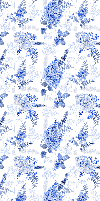 Modern roller blind Blue flowers