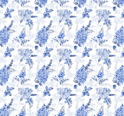 Modern roller blind Blue flowers