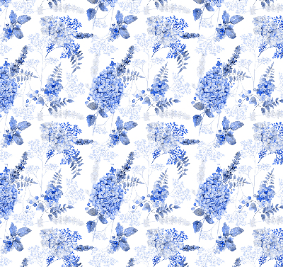 Modern roller blind Blue flowers