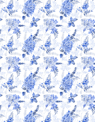 Modern roller blind Blue flowers