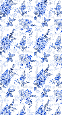 Modern roller blind Blue flowers