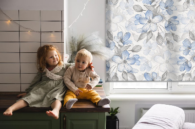 Roller blind for large window Flowers