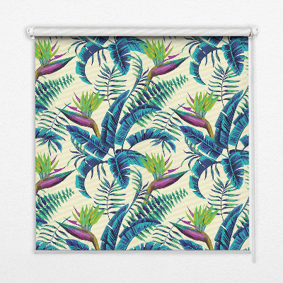 Fabric roller blind Tropical plants