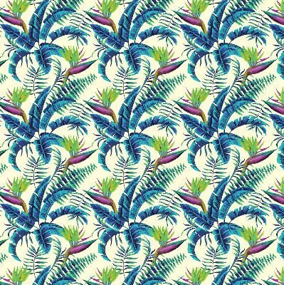 Fabric roller blind Tropical plants