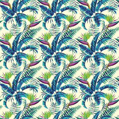 Fabric roller blind Tropical plants
