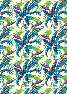 Fabric roller blind Tropical plants