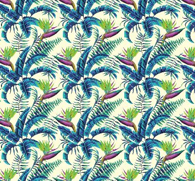 Fabric roller blind Tropical plants