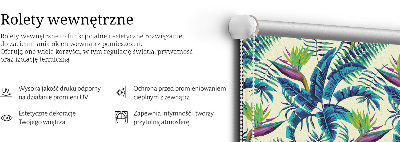Fabric roller blind Tropical plants