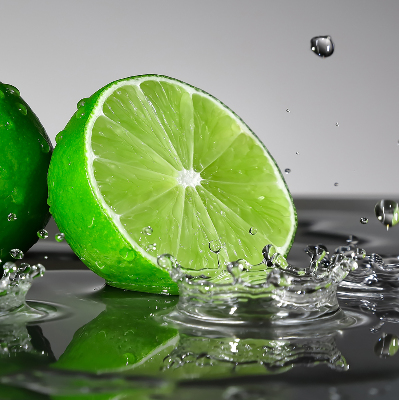Roller blind for large window Limes in water