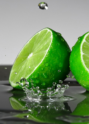 Roller blind for large window Limes in water