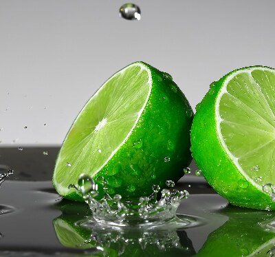 Roller blind for large window Limes in water