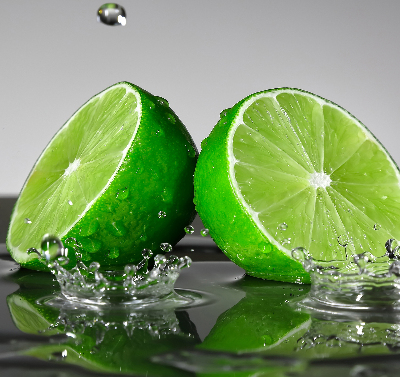 Roller blind for large window Limes in water