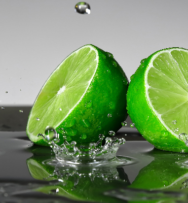 Roller blind for large window Limes in water
