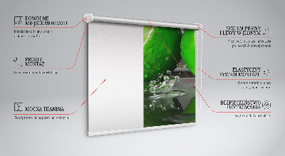 Roller blind for large window Limes in water