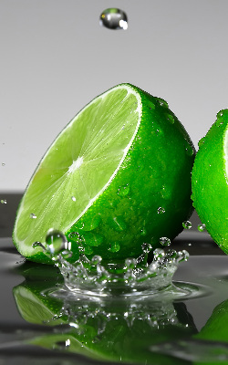 Roller blind for large window Limes in water