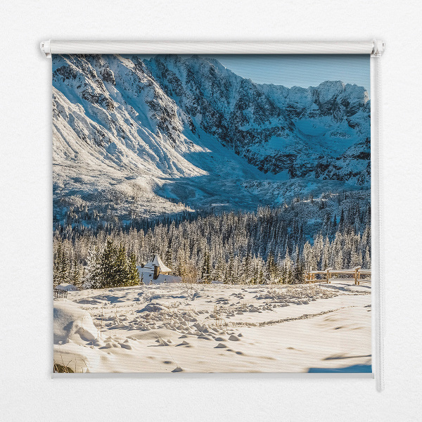 Roller blind for large window Mountains