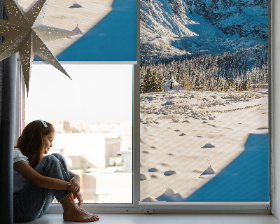 Roller blind for large window Mountains