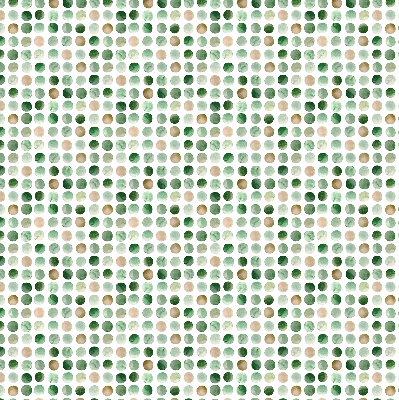 Fabric roller blind Green circles