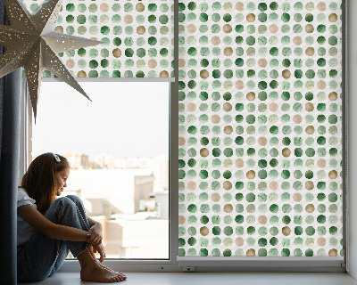 Fabric roller blind Green circles