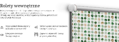Fabric roller blind Green circles