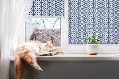 Modern roller blind Blue shapes