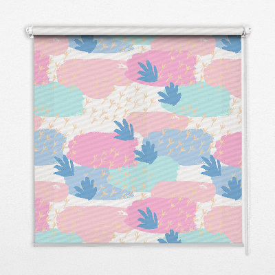 Roller blind for large window Traces on a colored background